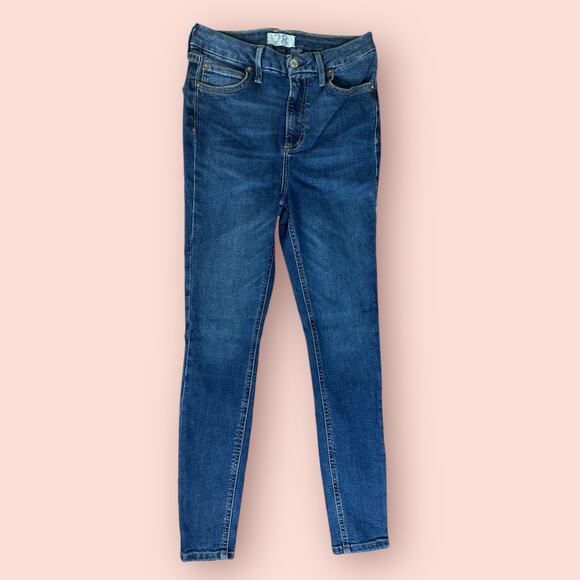 Free people we the free skinny jeans casual blue denim size 28 8 high rise - Picture 1 of 3